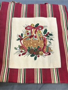 NEW Longaberger Holiday Stripe 2005 Tote Bag 23154166 Christmas 8 x9 x 4.5